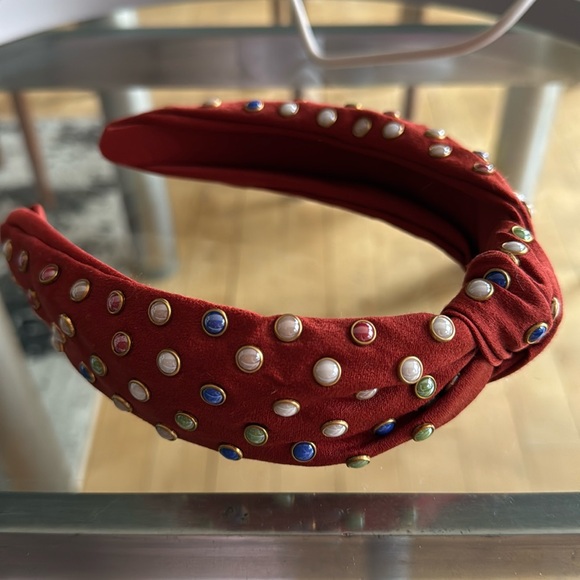Anthropologie Studded Satin Headband